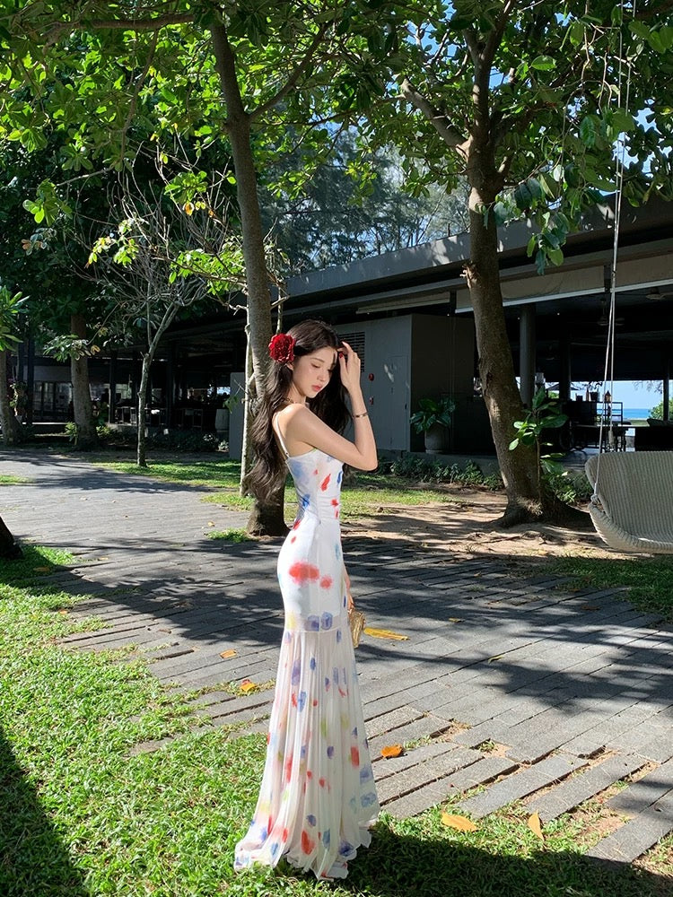 Iridescent Color Polka Dot Dress
