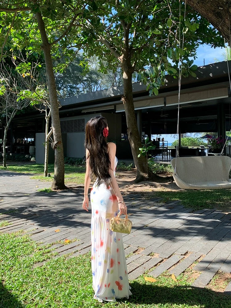 Iridescent Color Polka Dot Dress