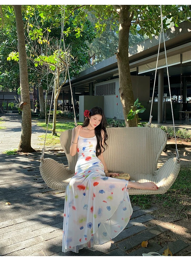 Iridescent Color Polka Dot Dress