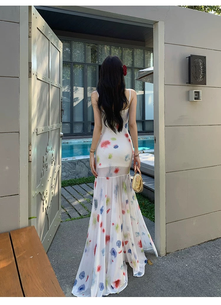 Iridescent Color Polka Dot Dress