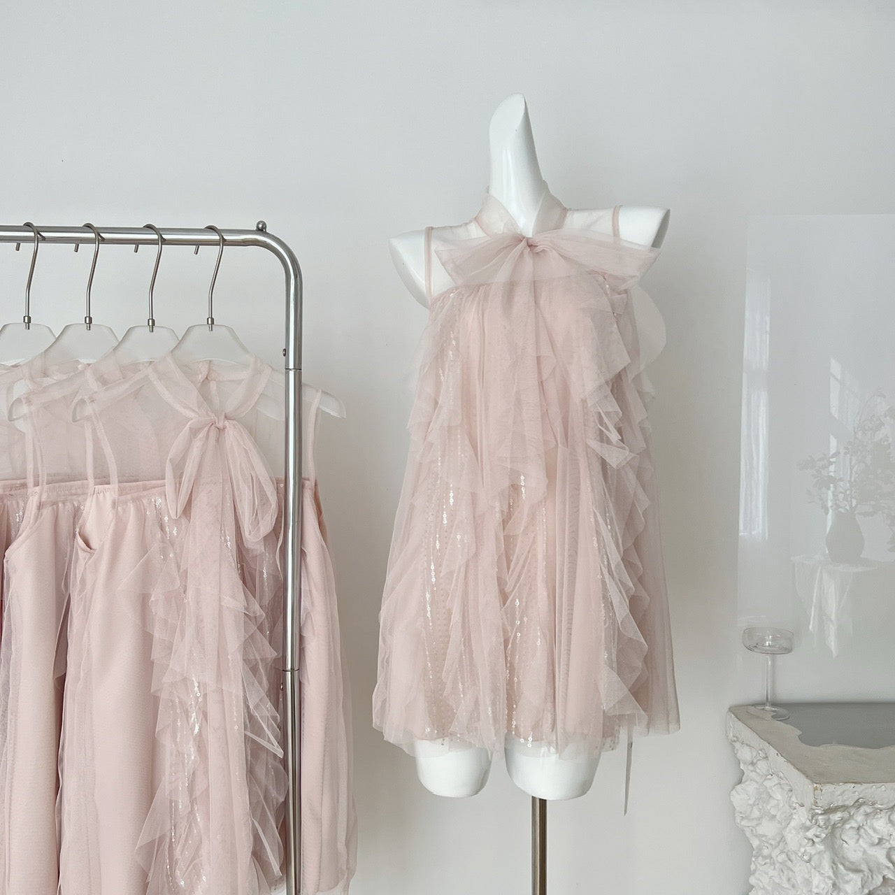Tulle Dress with Bow