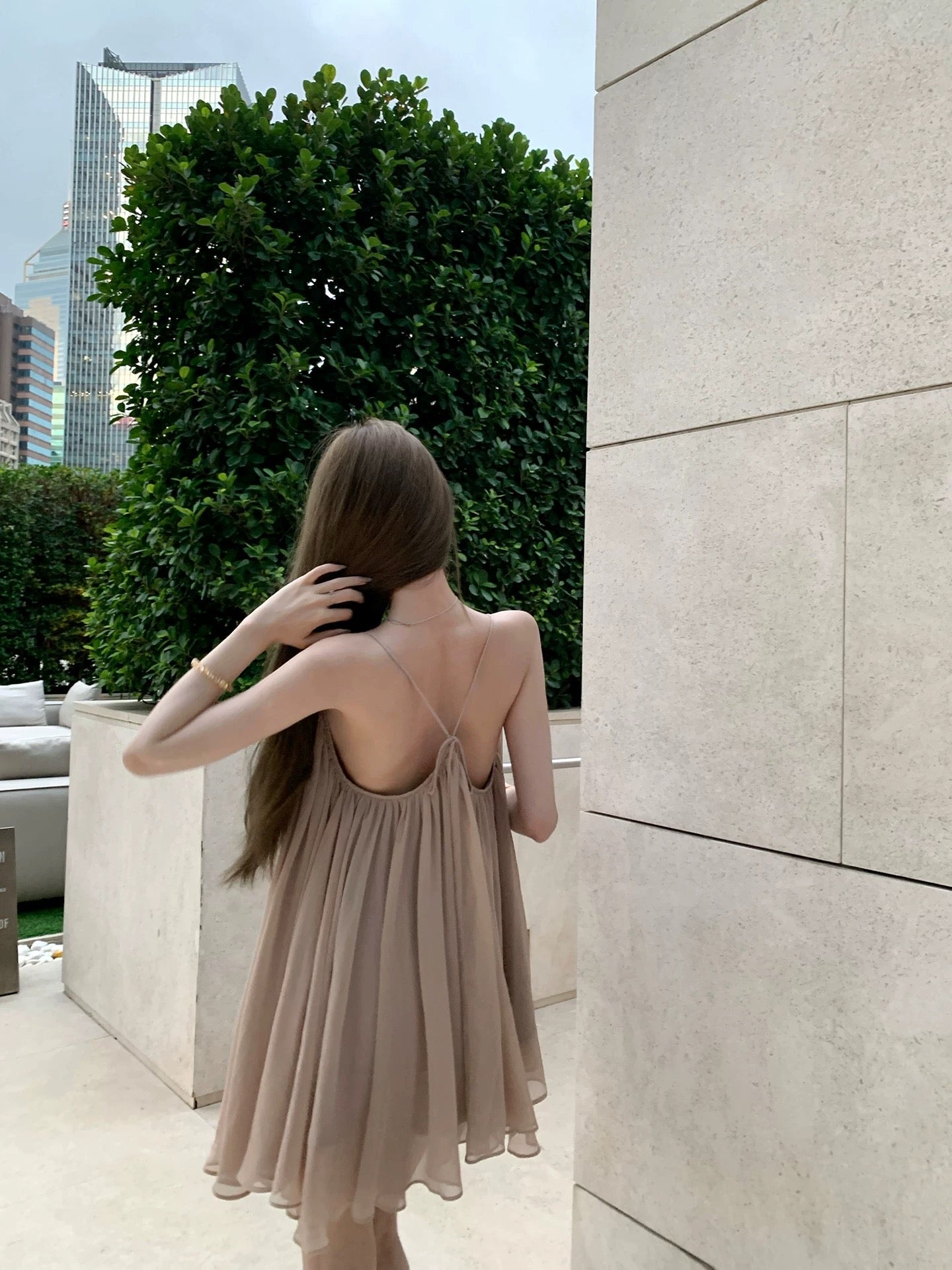 Romantic Halter Neck Chiffon Dress