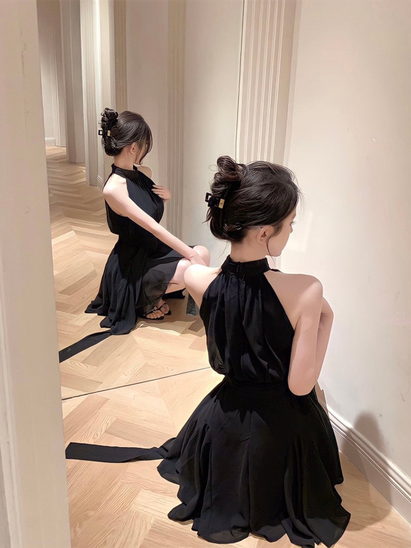 Halter Neck Chiffon Dress