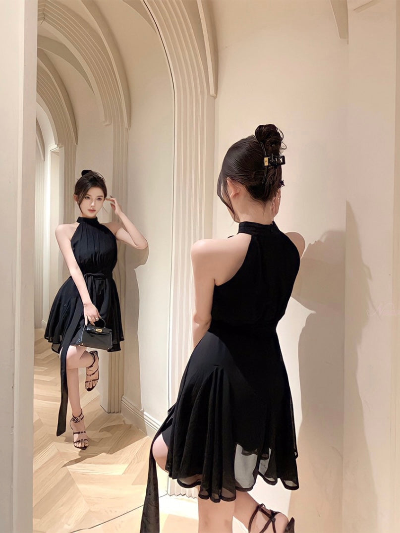Halter Neck Chiffon Dress