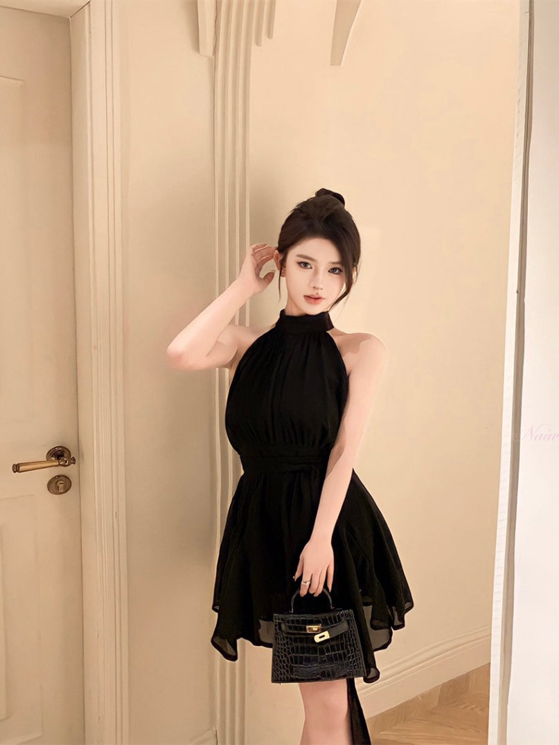 Halter Neck Chiffon Dress