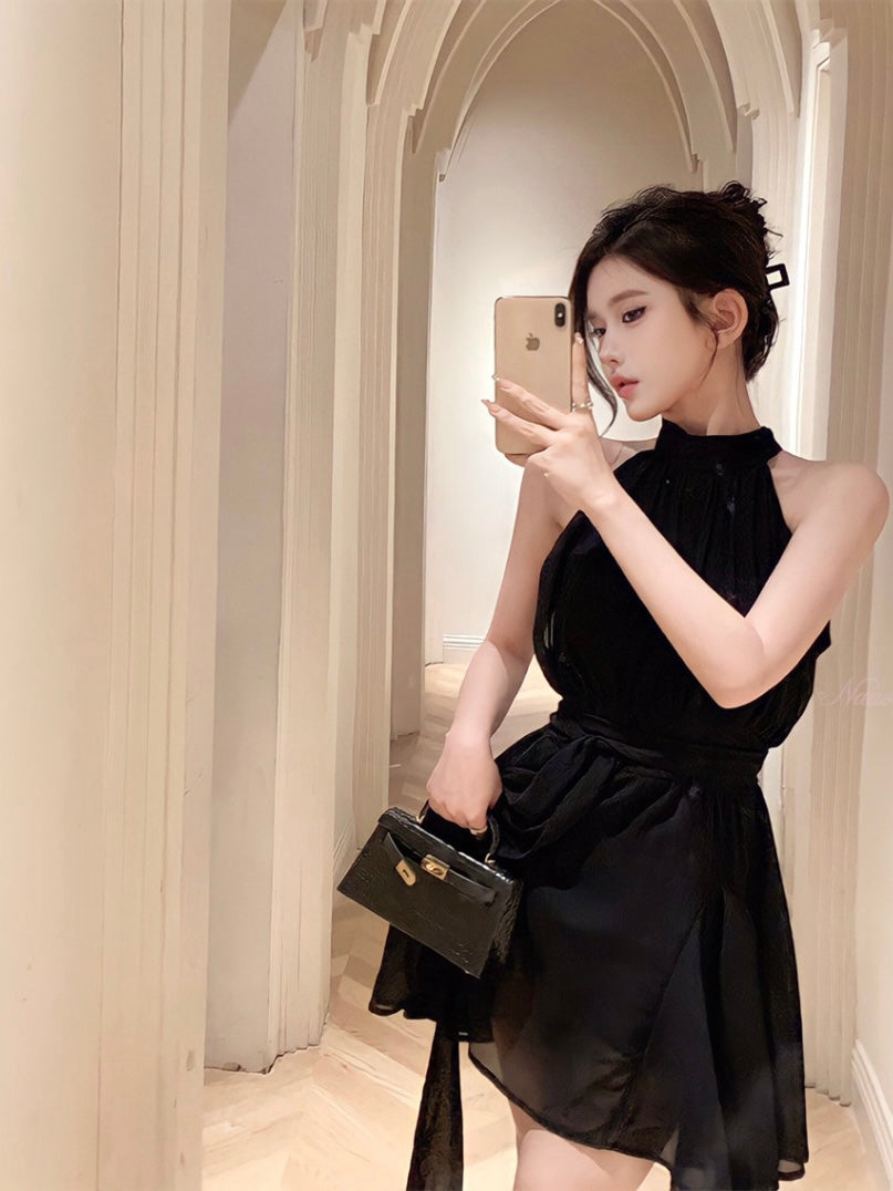 Halter Neck Chiffon Dress