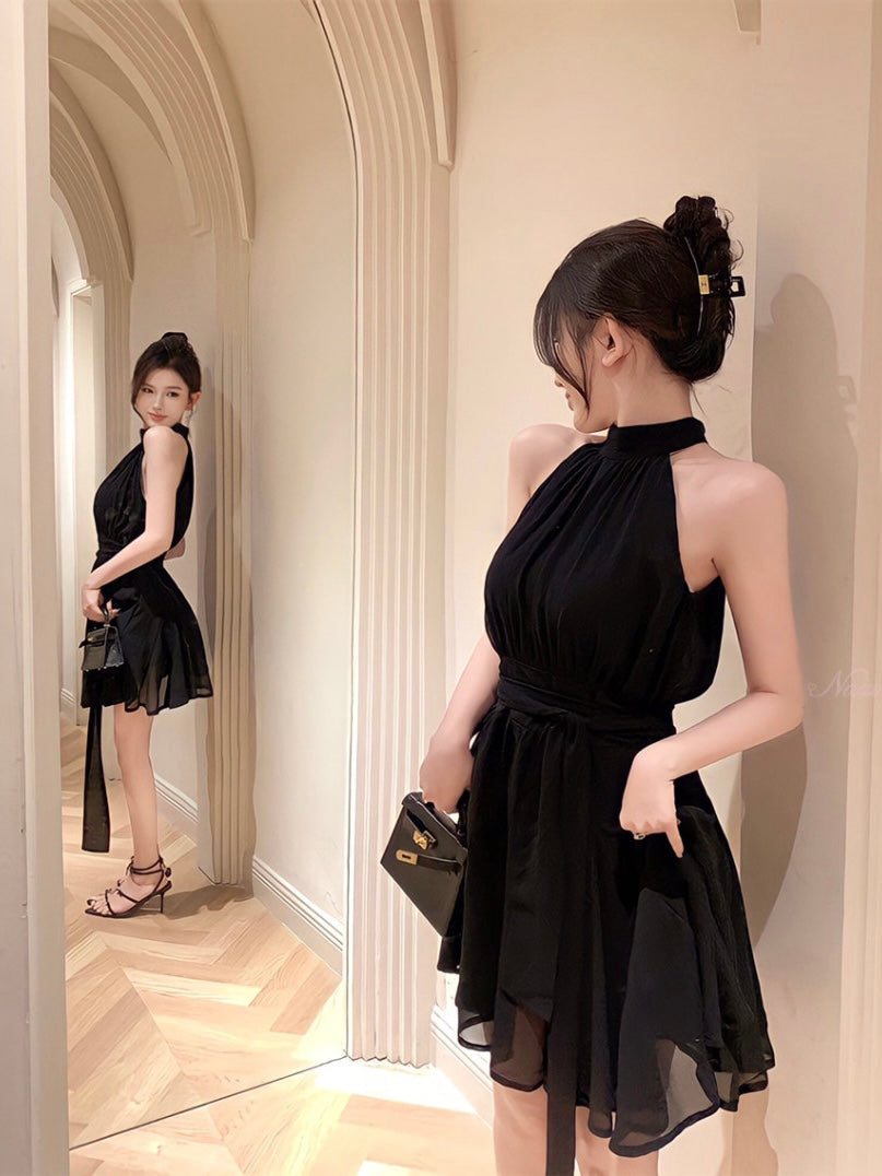 Halter Neck Chiffon Dress