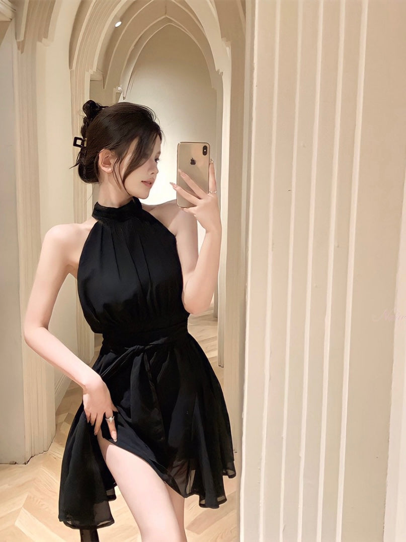Halter Neck Chiffon Dress