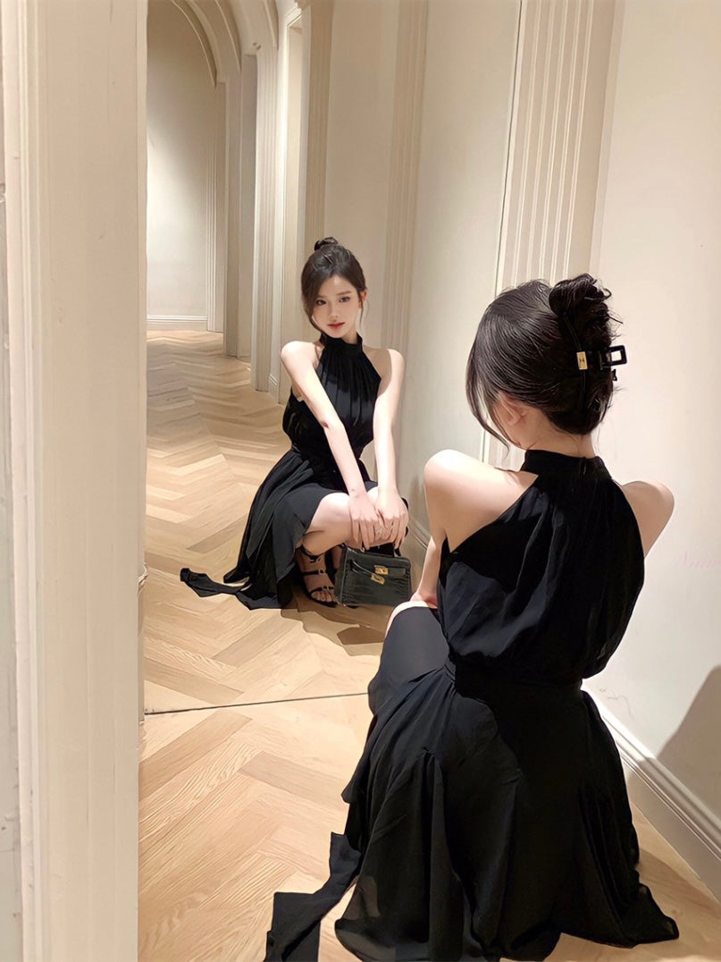 Halter Neck Chiffon Dress