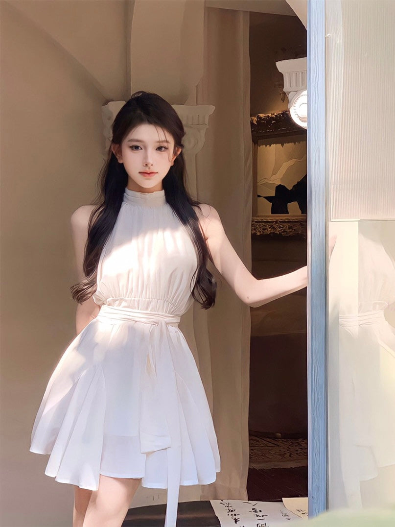 Halter Neck Chiffon Dress