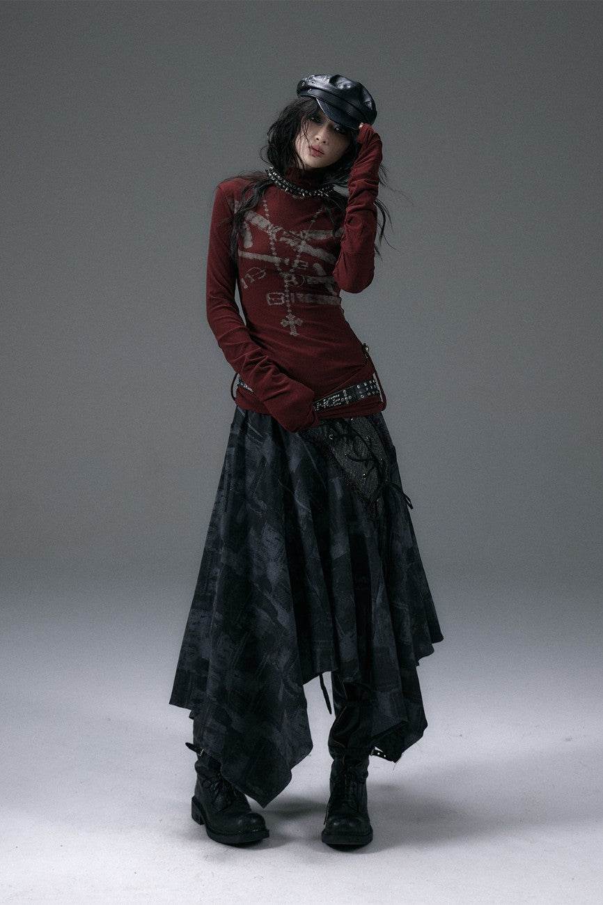 Lace-Up Cascade Skirt - My Store