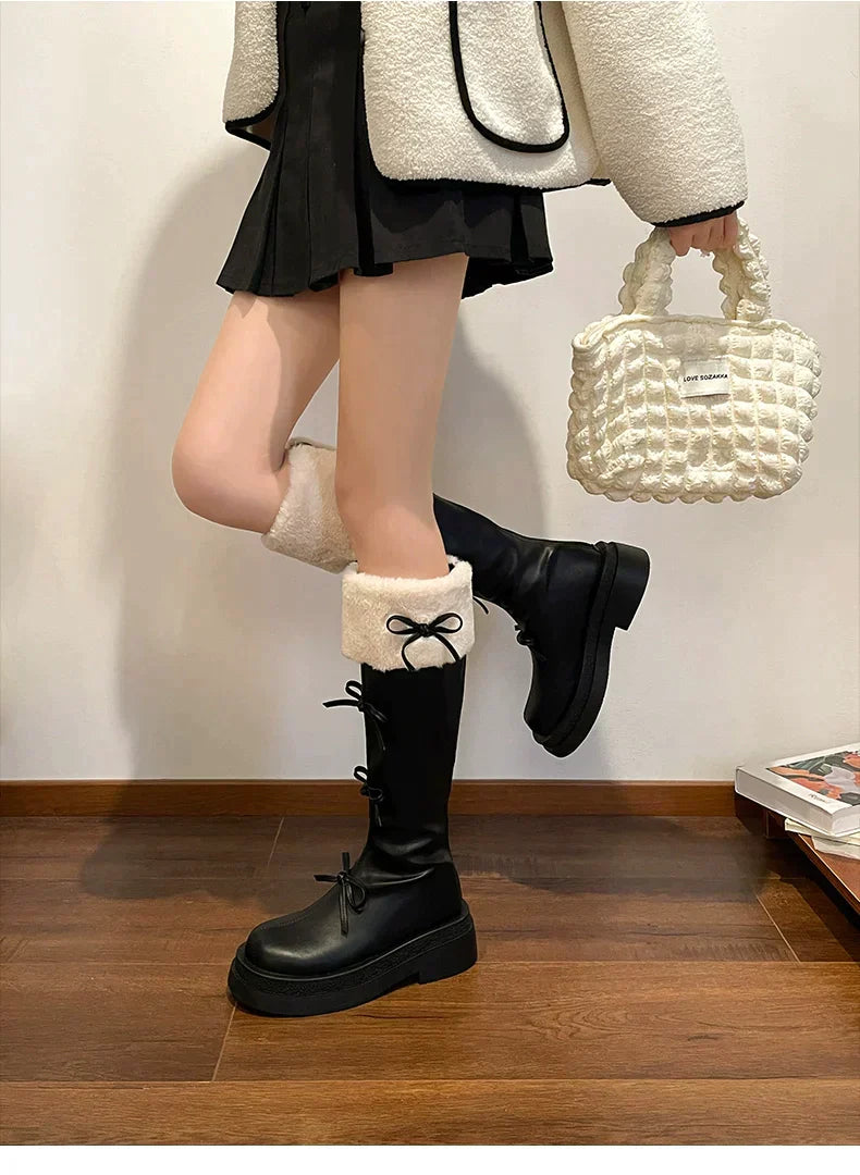 Bow Blanche Boots