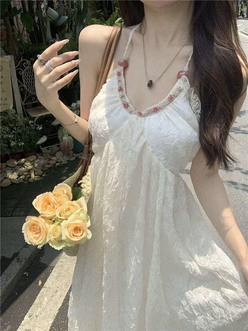 Beaded White Dress