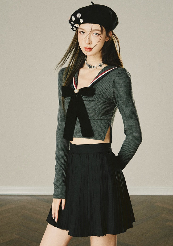Bowknot Long Sleeve Top