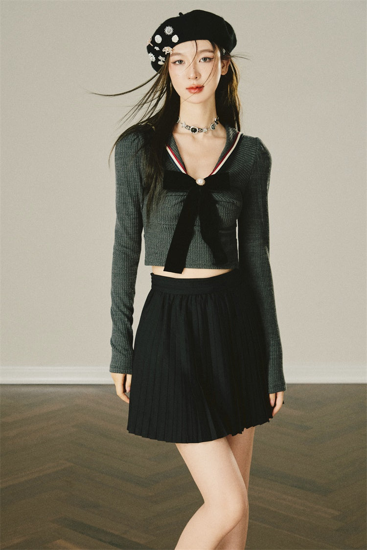 Bowknot Long Sleeve Top
