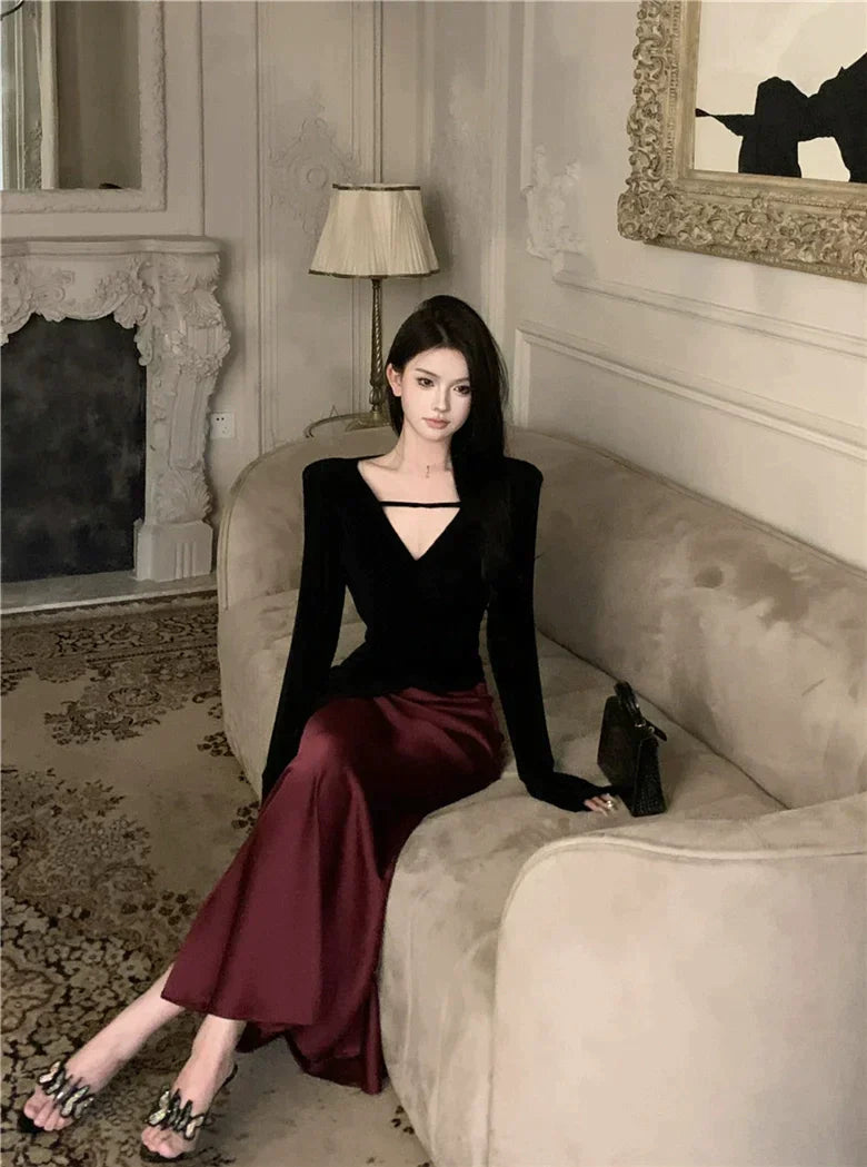 Vivienne Top & Red Skirt Set