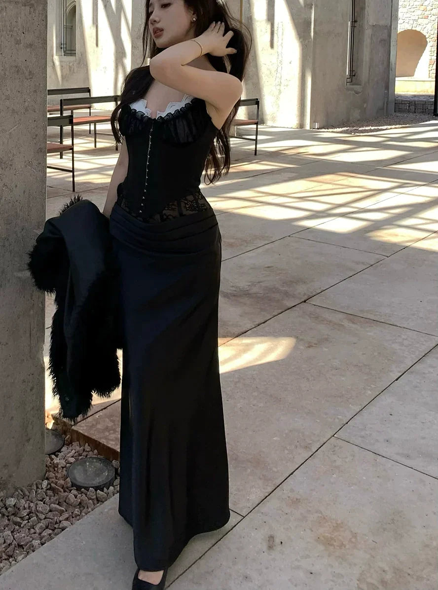 Black Corset & Skirt Set (2 PC)