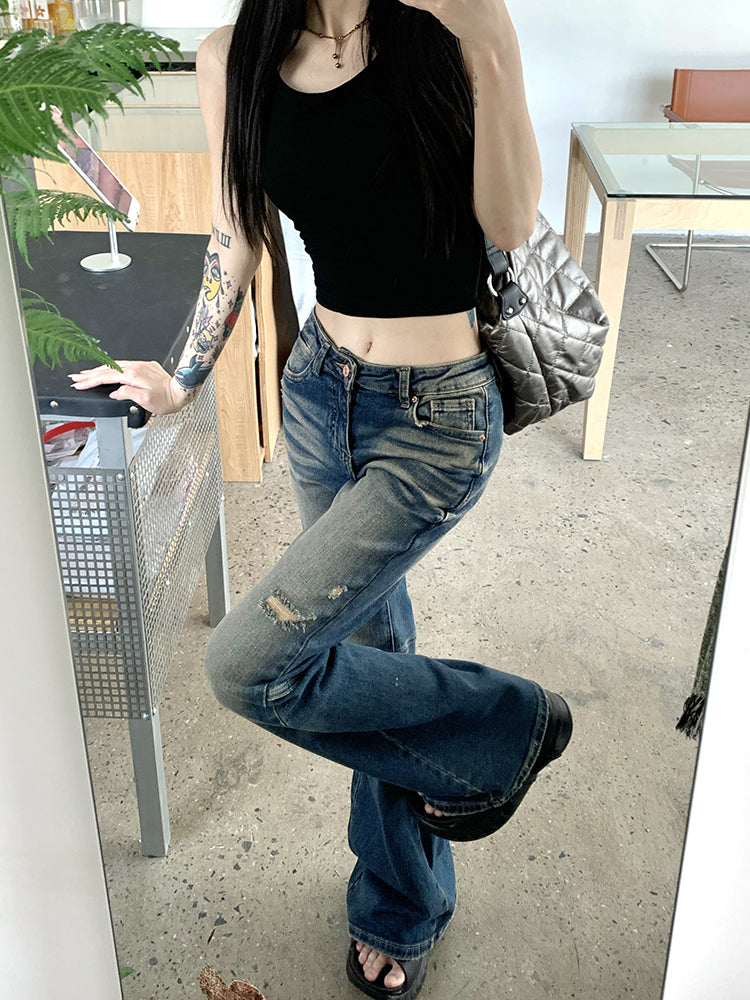 Fade Wash Flare Pants