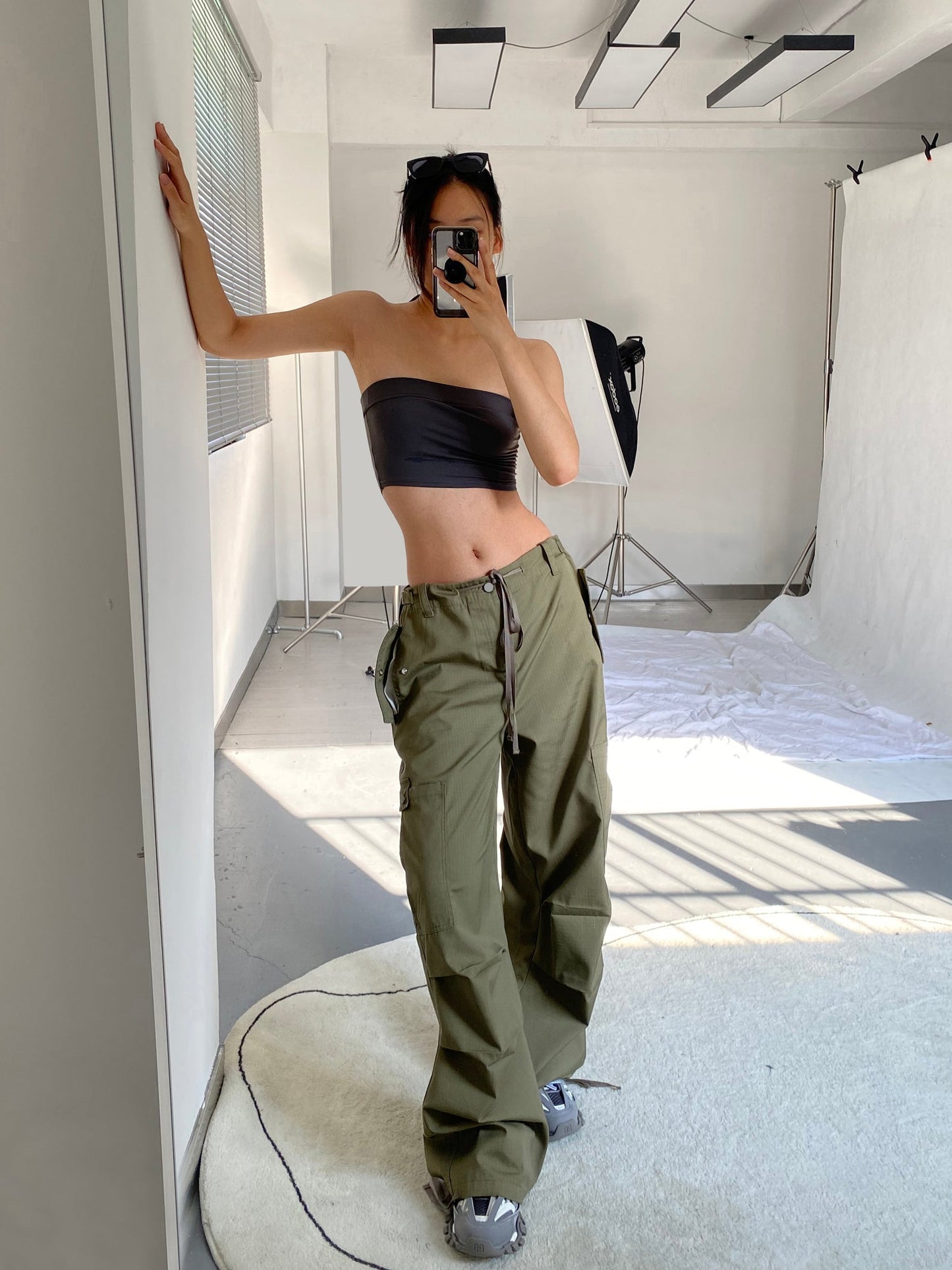 Retro Belt Cargo Pants
