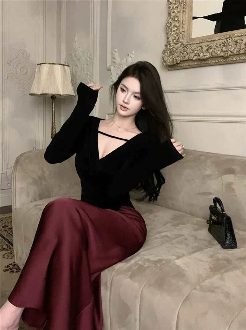 Vivienne Top & Red Skirt Set