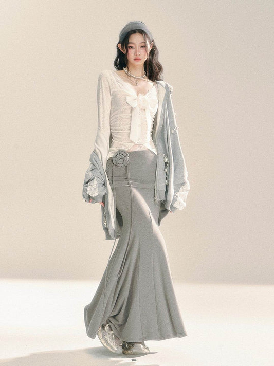 Fishtail Gray Long Skirt - My Store