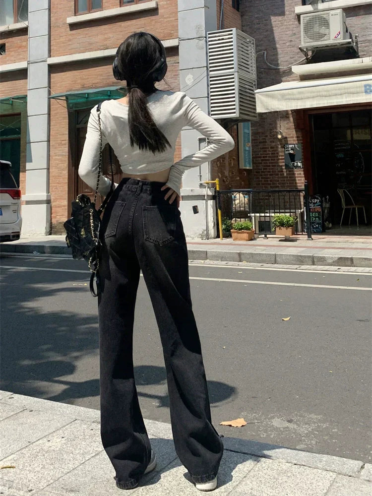 High Waist Black Jeans