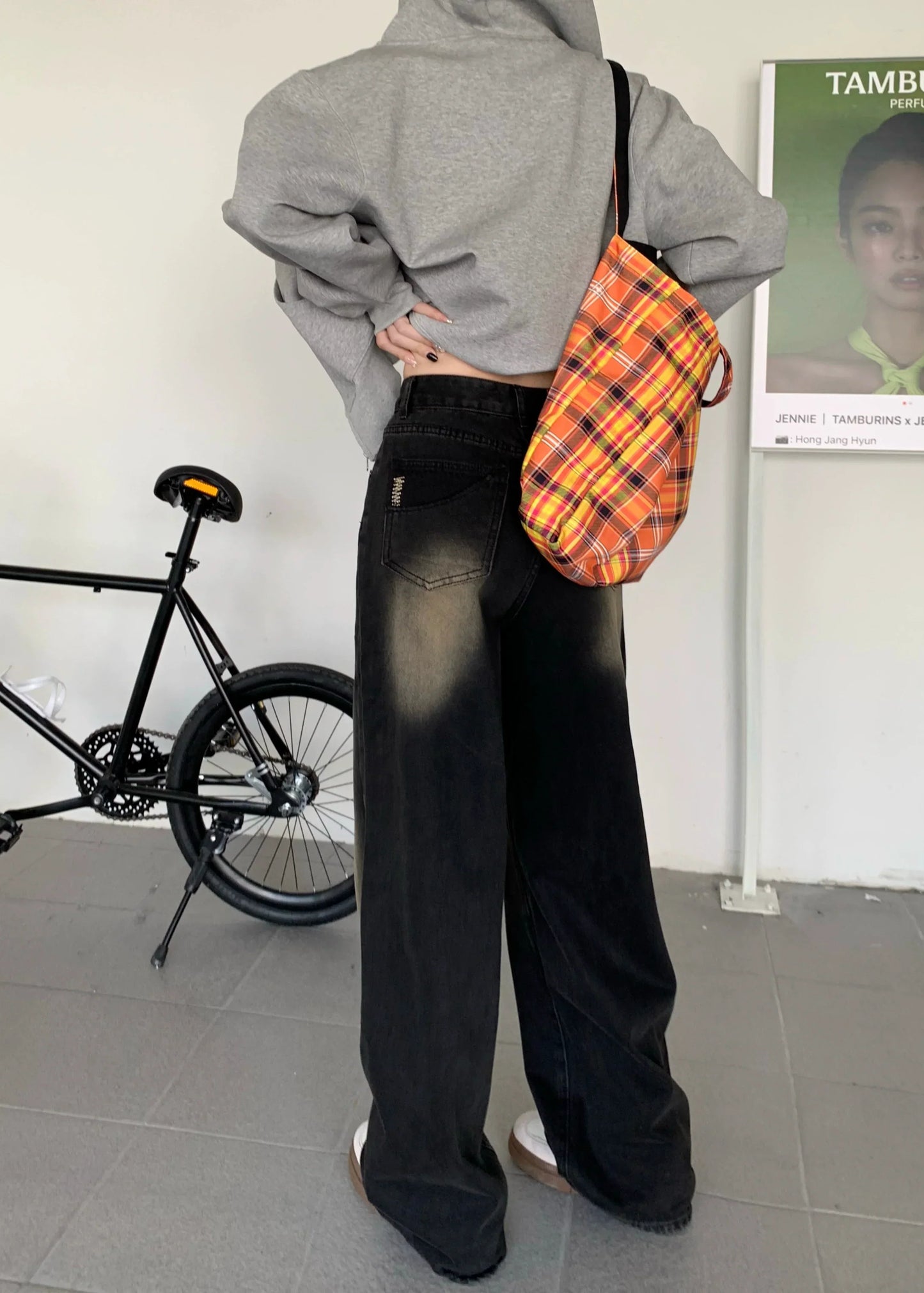 Fade Wash Print Jeans