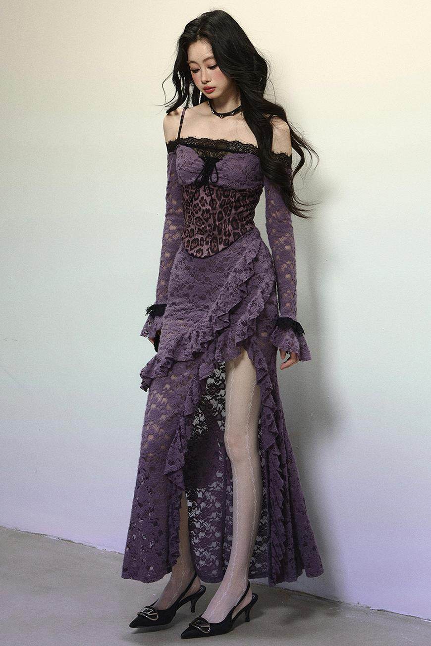 Vintage Metal Chain Plaid Dress - My Store