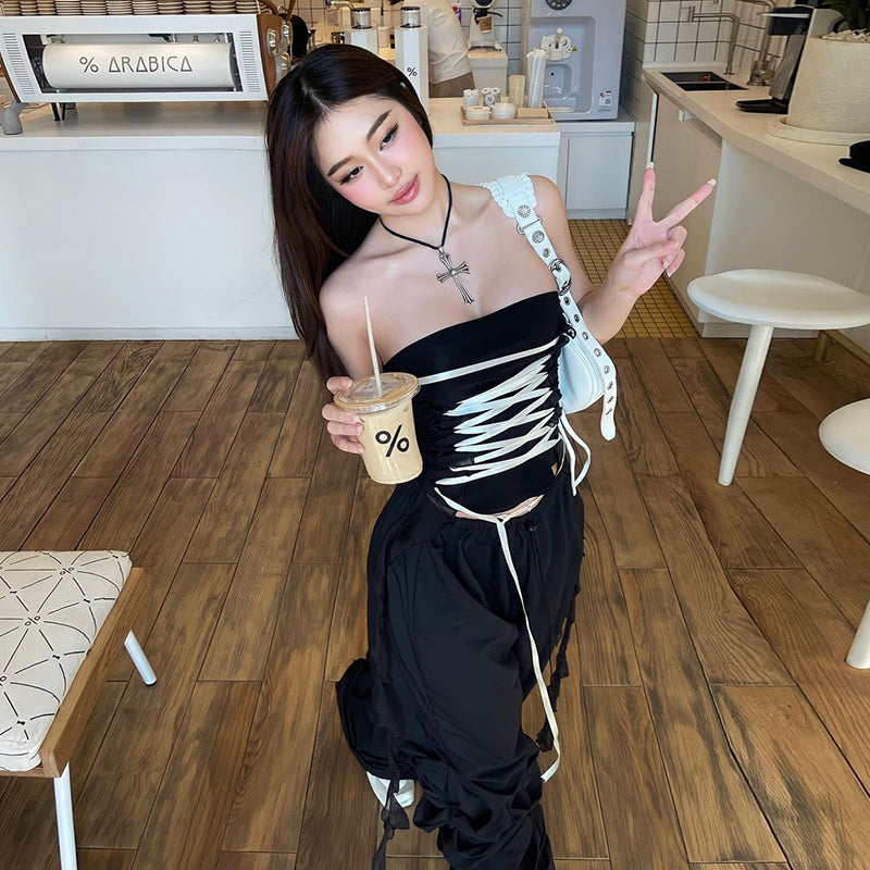 Contrast Ribbon Top