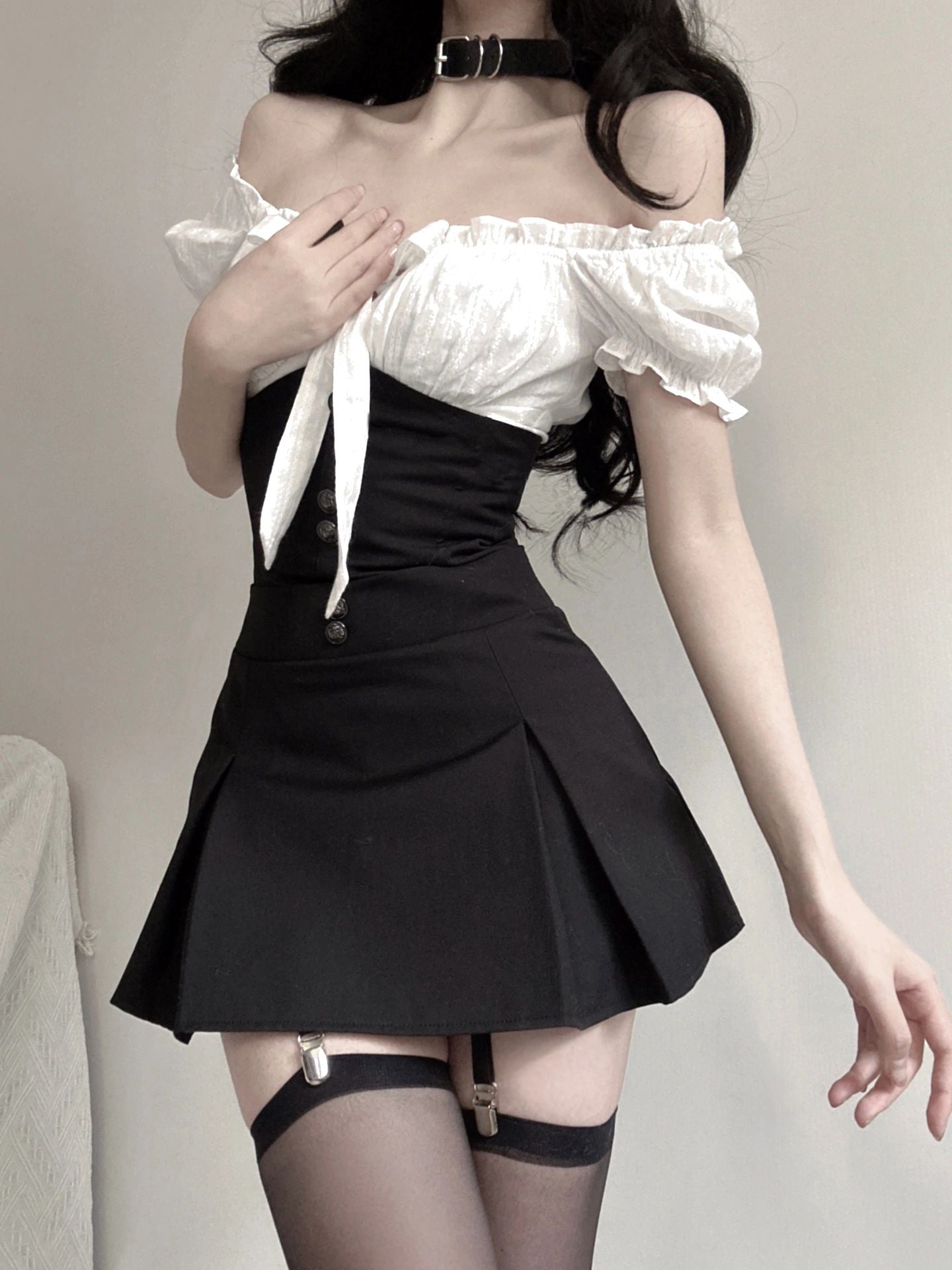 Olivia Top & Suspender Skirt Set