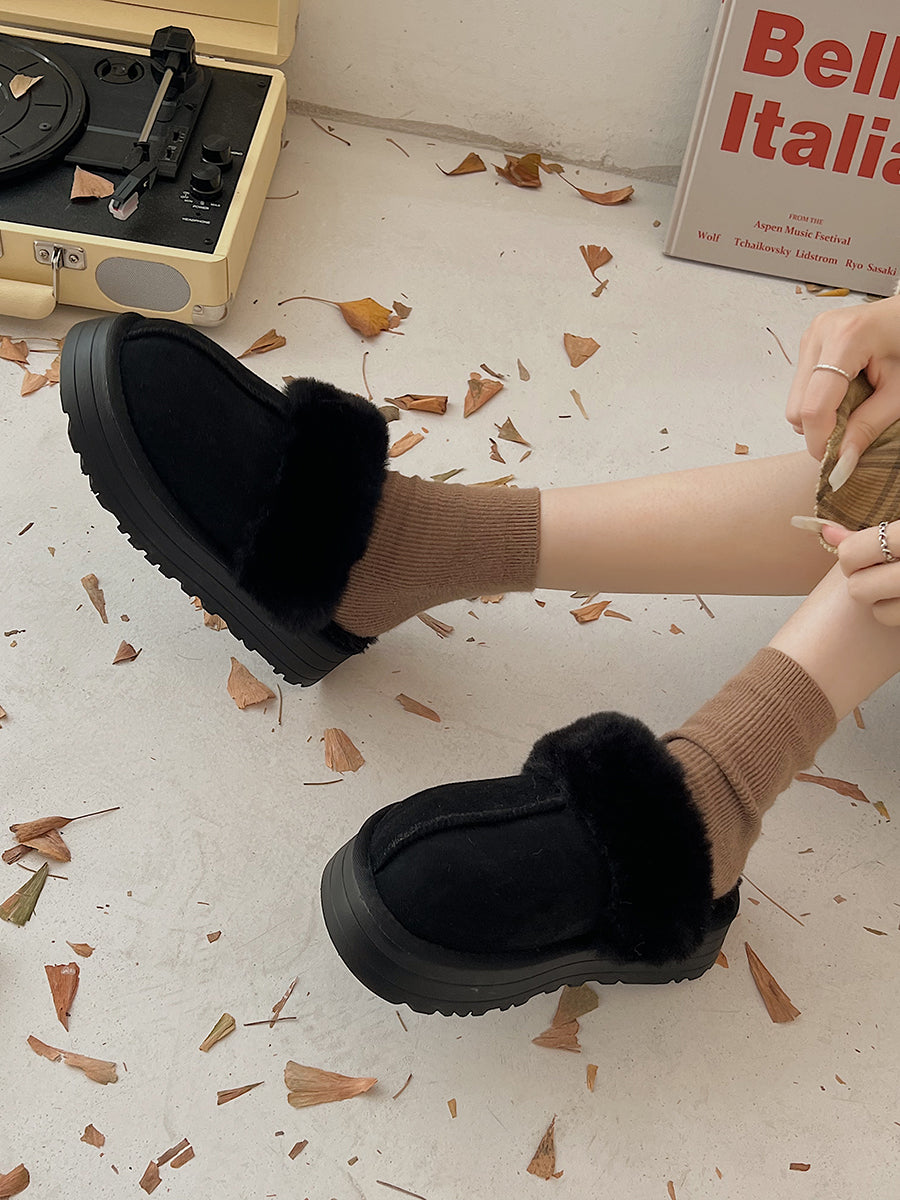 Fur Platform Slipper Shoes