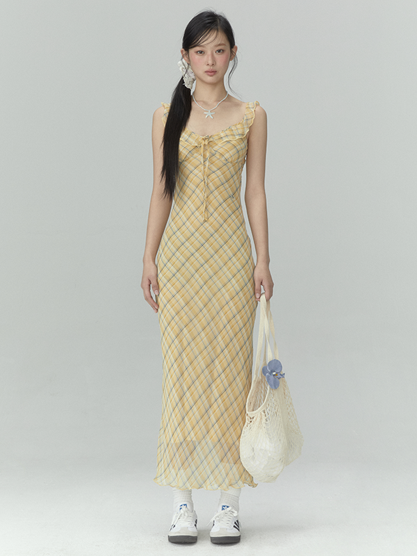 Yellow Plaid Dress