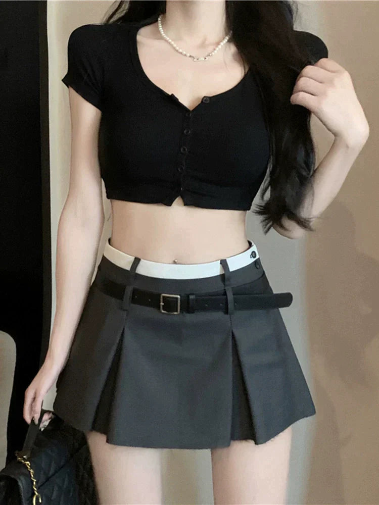 Belt Pleat Skirt