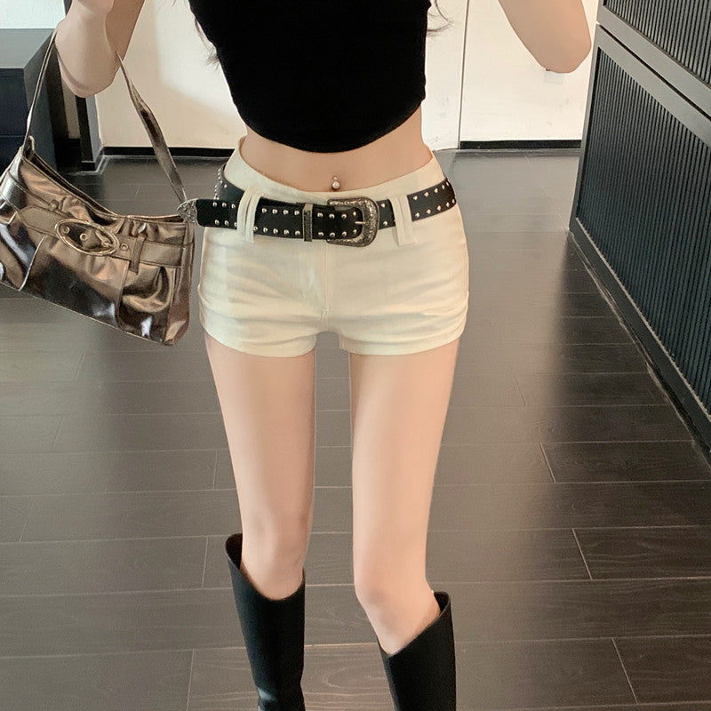 Low Waist Shorts & Buckle Belt