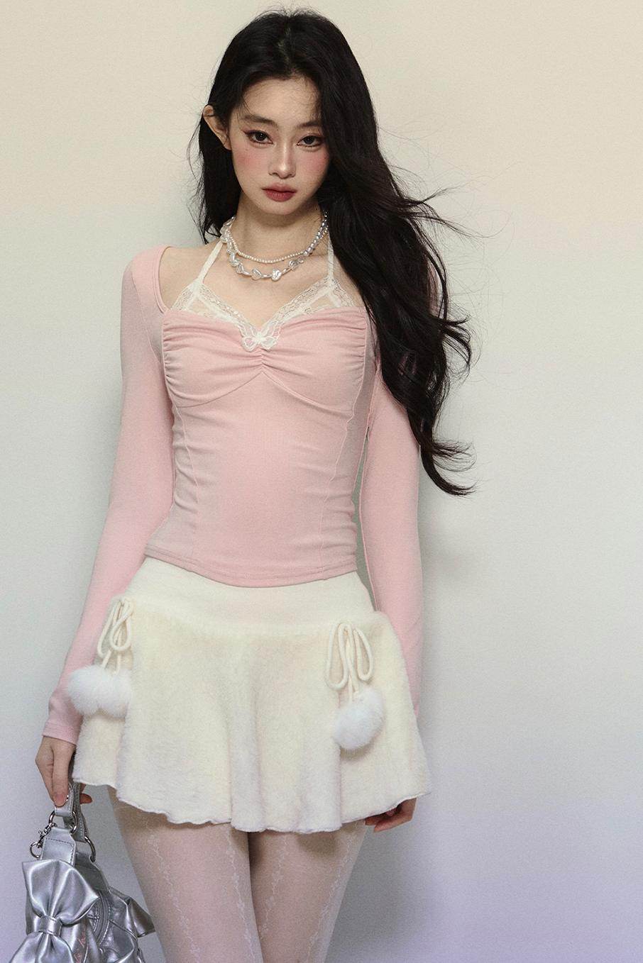 Lace Halter Embroidered Top - My Store