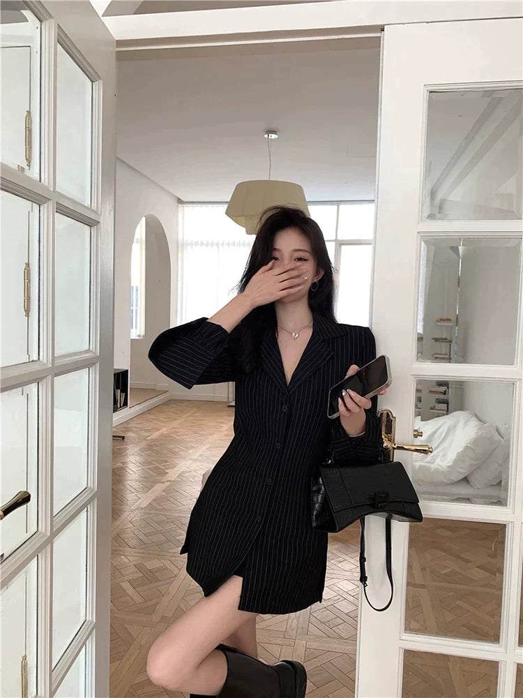 Black Striped Long Sleeve Top
