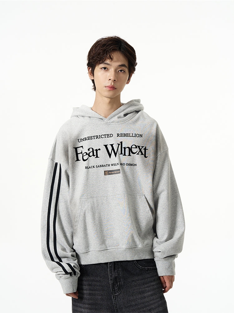 Oversize Washed Letter Hoodie