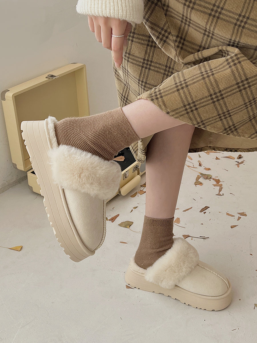 Fur Platform Slipper Shoes