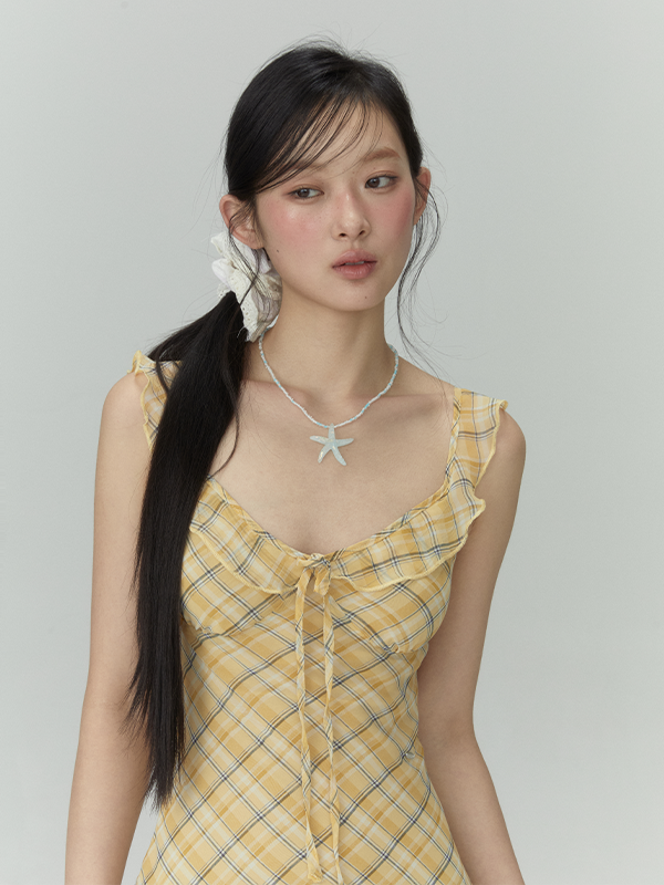 Yellow Plaid Dress