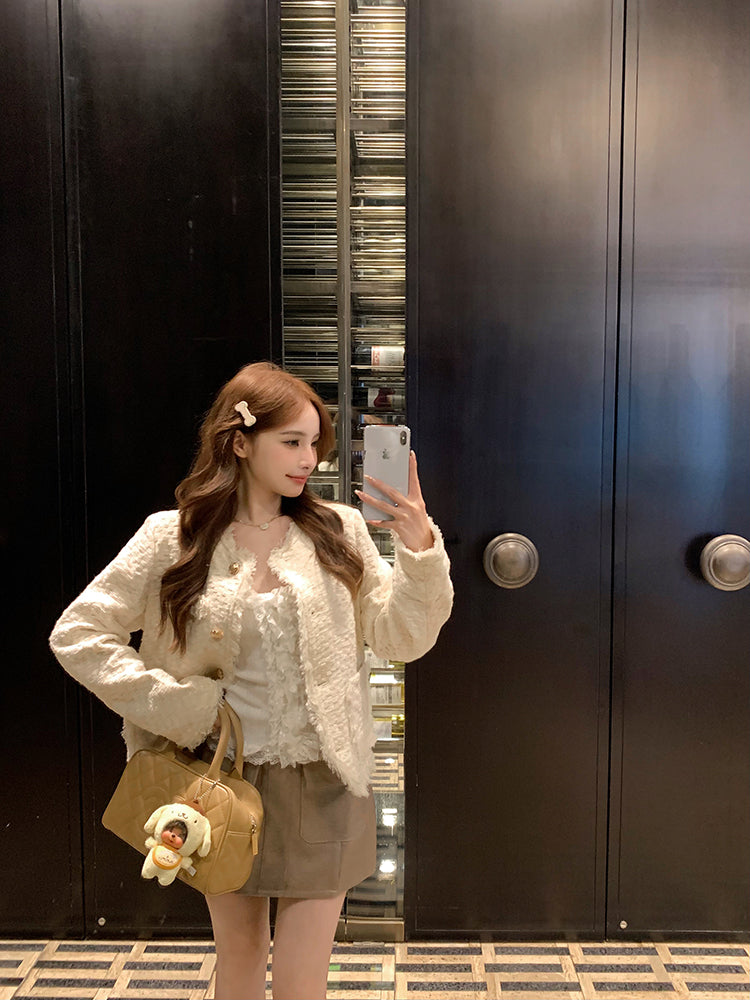 Gold Button White Jacket