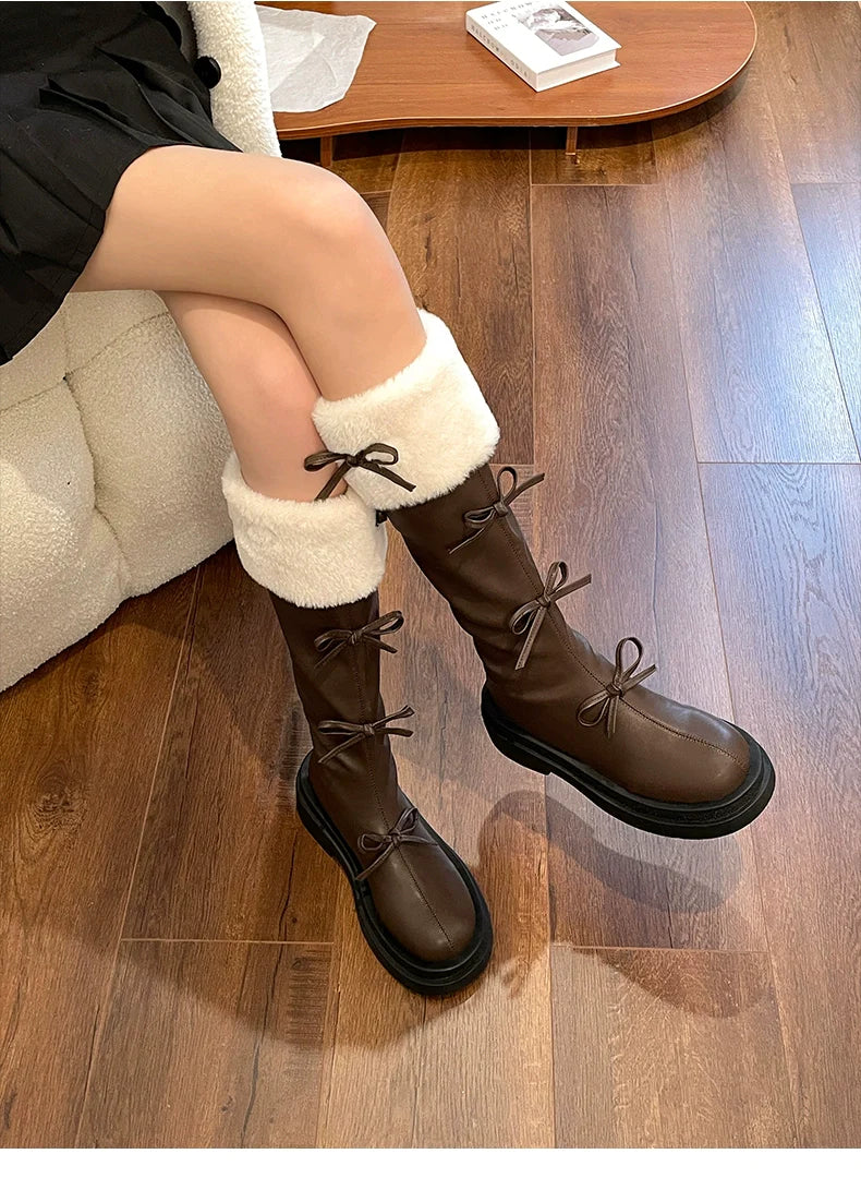 Bow Blanche Boots
