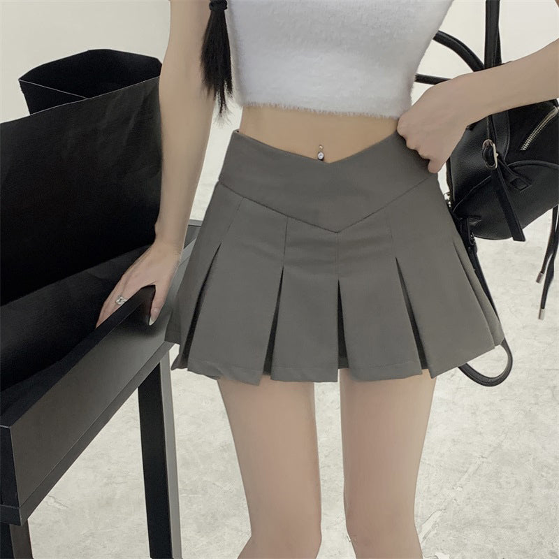 V Cut Pleated Skirt