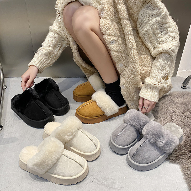 Fur Platform Slipper Shoes