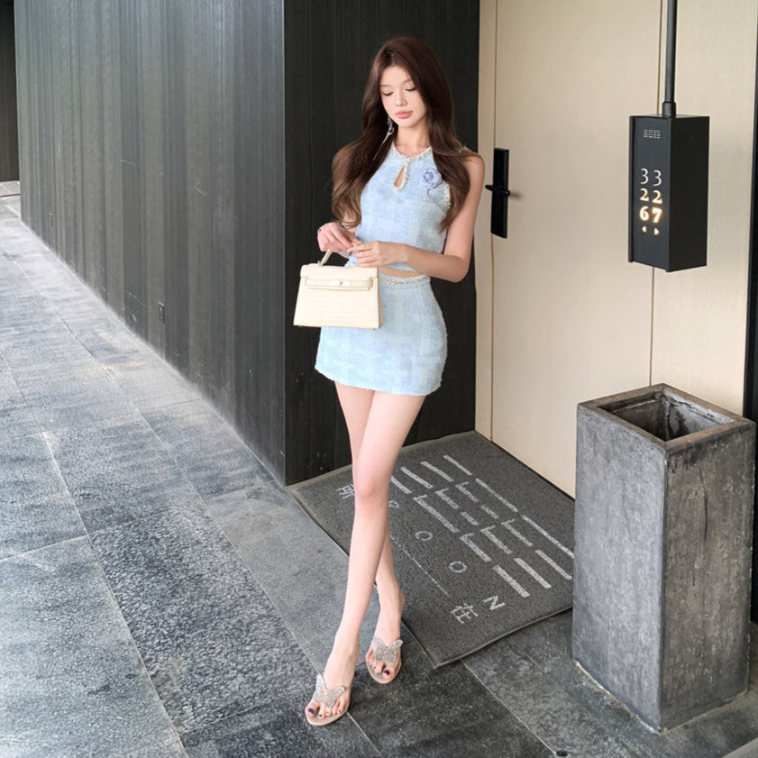 French Top & Skirt Set