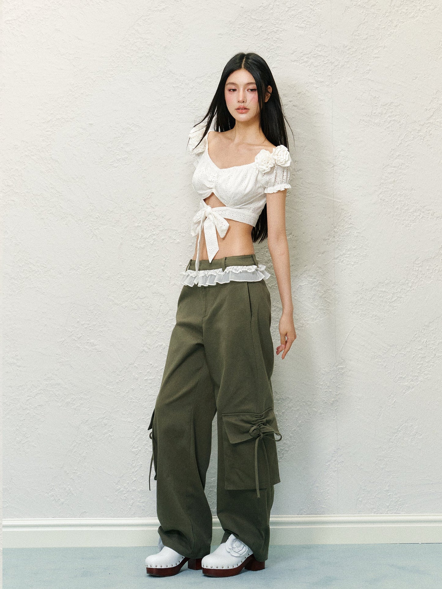 Flower Criss Cross Crop Top