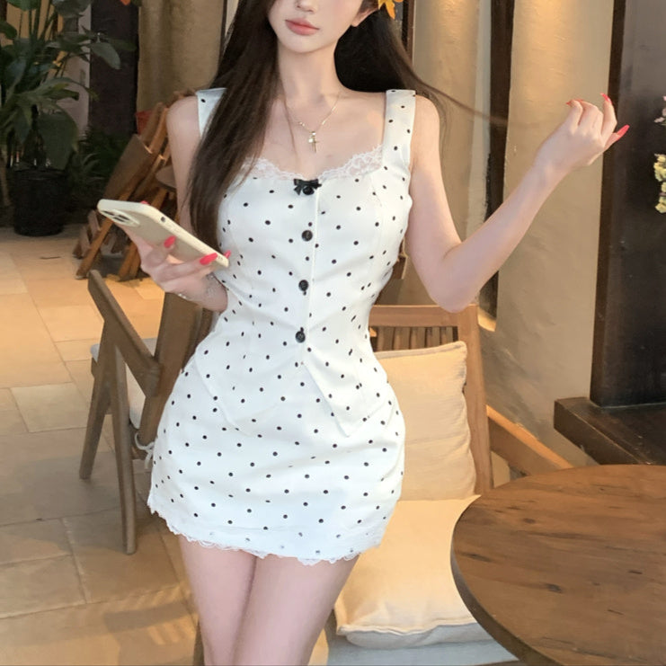 Polka Dot Bow Top & Skirt Set