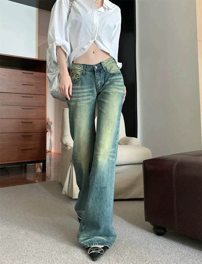 Fade Wash Low Rise Jeans