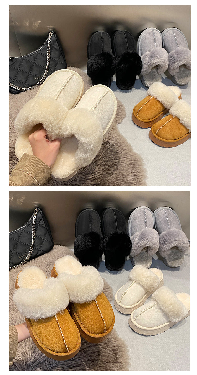 Fur Platform Slipper Shoes