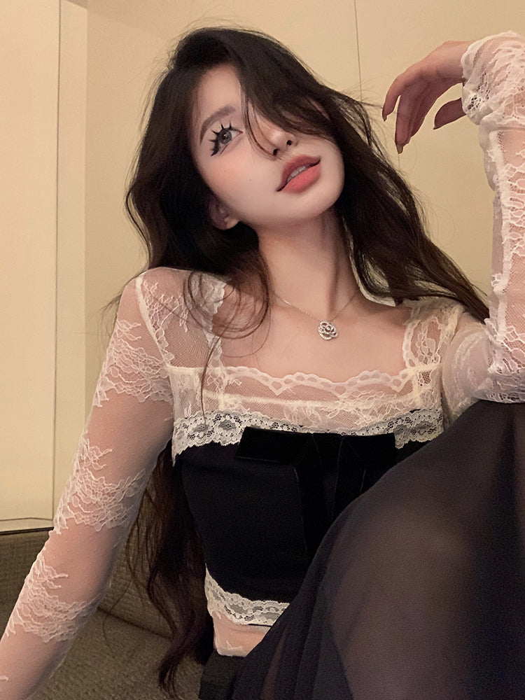 Lace Top & Skirt Set