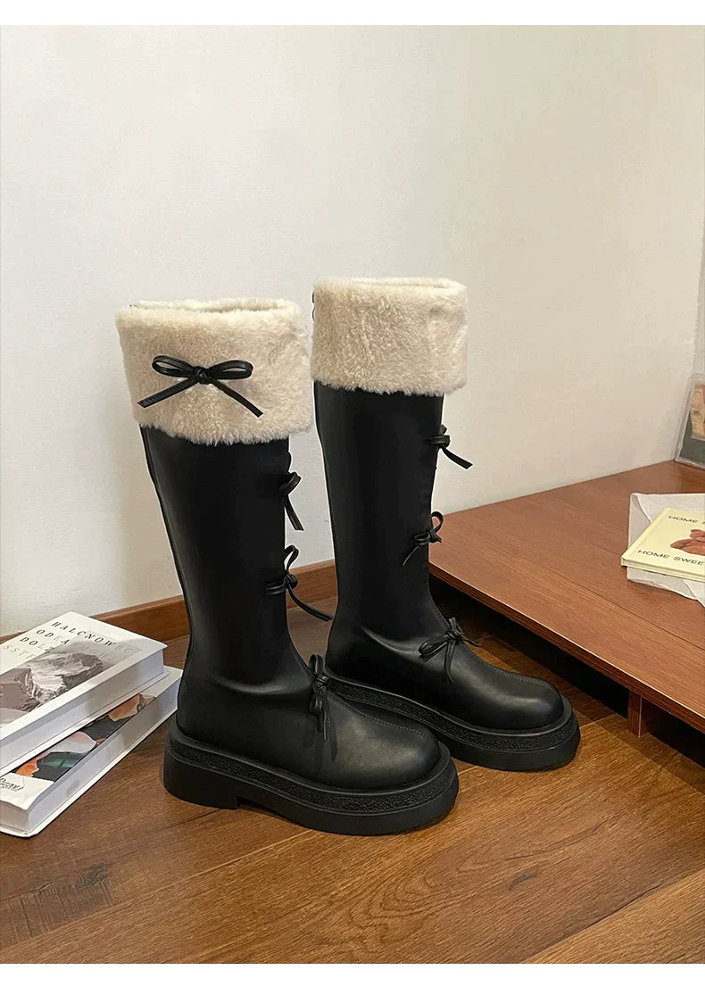 Bow Blanche Boots